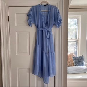 Blue wrap dress